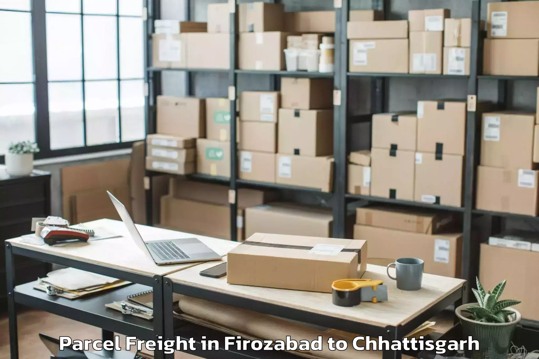 Book Your Firozabad to Kunkuri Parcel Freight Today